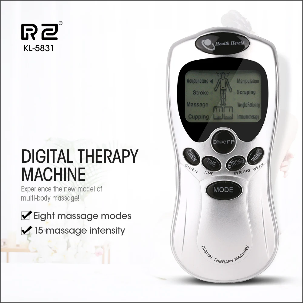 

RZ 4 Electrode Health Care Tens Acupuncture Body Massage Digital Therapy Machine For Back Neck Foot Leg Slimmming Massageador