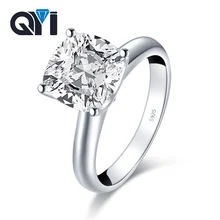 QYI модные 925 пробы серебряные Обручение обручальное кольцо с квадратным камнем Косынка 9x9 мм 3,0 CT SONA камень; гарантированное качество