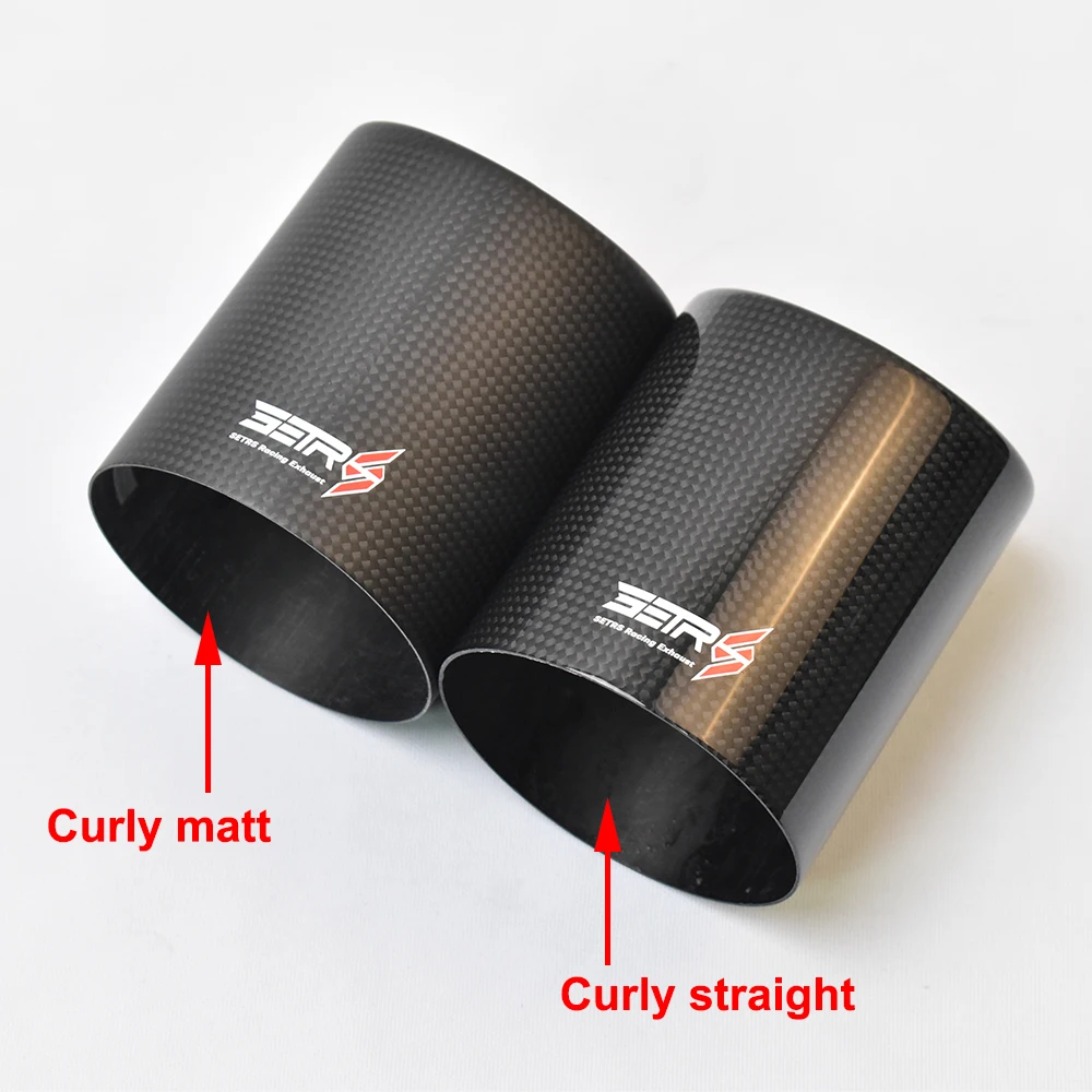 1 PC  Setrs Logo Car Universal Matt Glossy Carbon Fiber Exhaust Muffler Pipe Case  Exhaust Tip Cover