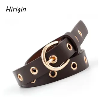 

Women Vintage belt PU Leather Round Buckle Waist Belt 2020 Fashion 110CM Waistband PU Leather Belts Black Red White Coffee Camel