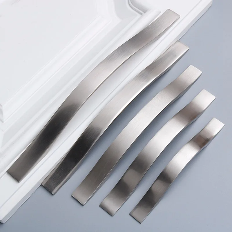 H5916f596f23848f29beb80db08215b1aM VARMSTUGA Modern Wardrobe Door Handles Aluminium Alloy Brushed Silver Kitchen Drawer Cabinet Furniture Hardware Home Improvement