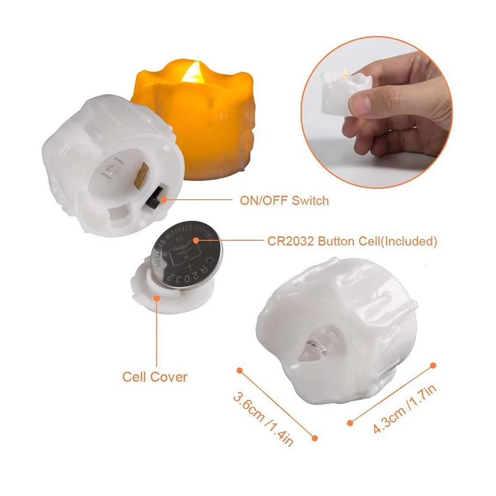 12pcs Remote Non-Remote Control LED Lights, Battery Powered LED Lights, LED Candle Lights, Festive White Atmosphere, LED Candles 7