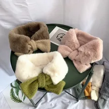 Зимняя теплая Корейская версия однотонного цвета, имитация норки, детский маленький меховой воротник, воротник принцессы, шарф, новое поступление