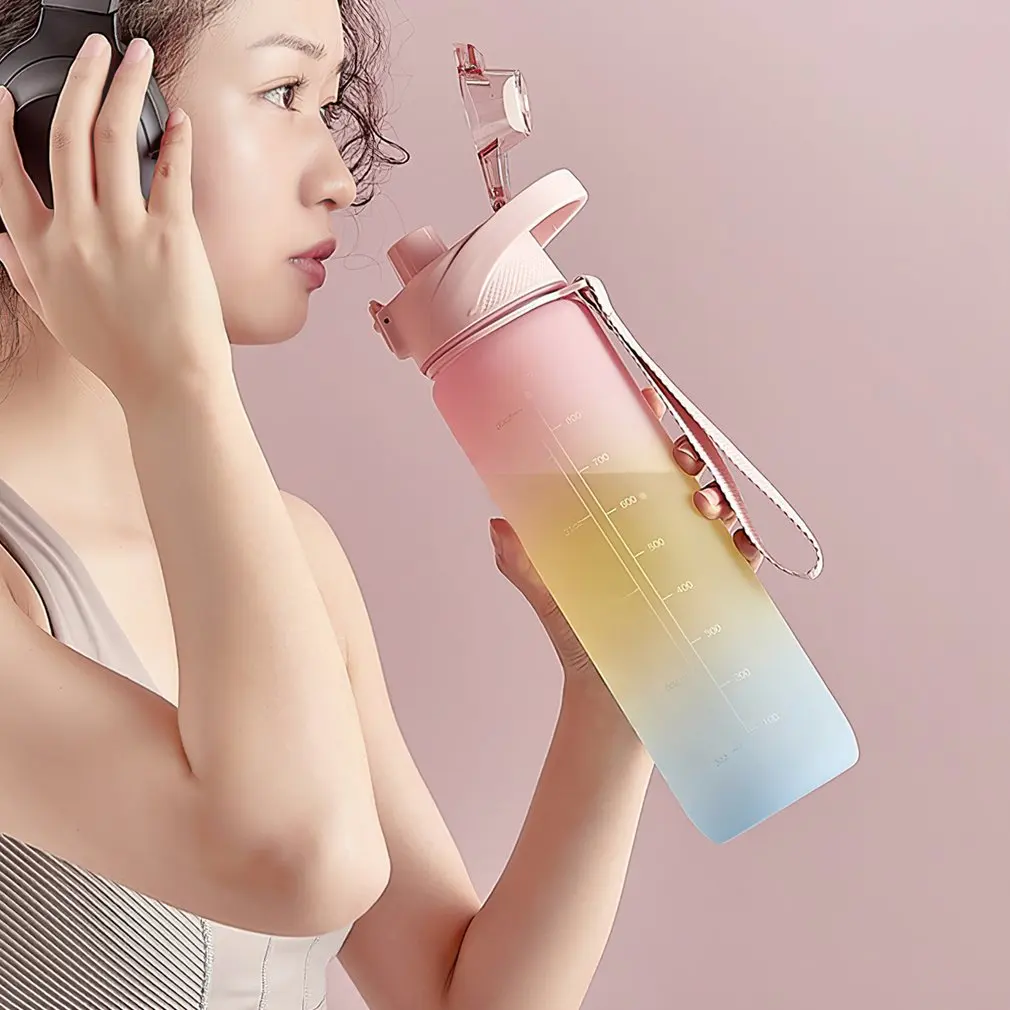 1000Ml Fashion Healthy Material Water Bottle Color Change Design Large Capacity Sports Plastic Drinking Bottles Eco Friendly|Sports Bottles