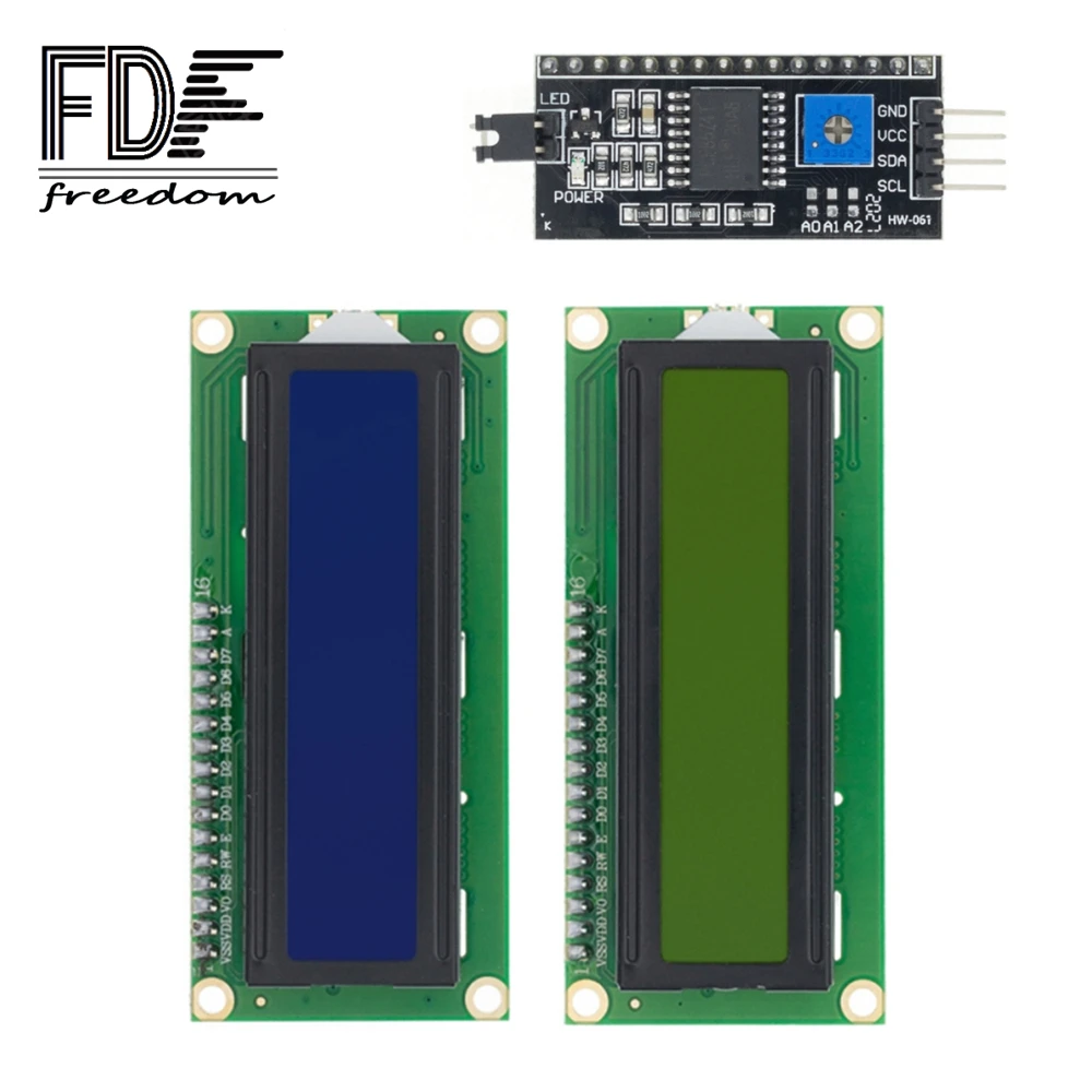 10 шт. ЖК-дисплей 1602 модуль синий Φ 16x2 дисплей новый PCF8574T PCF8574 IIC I2C интерфейс 5 В для