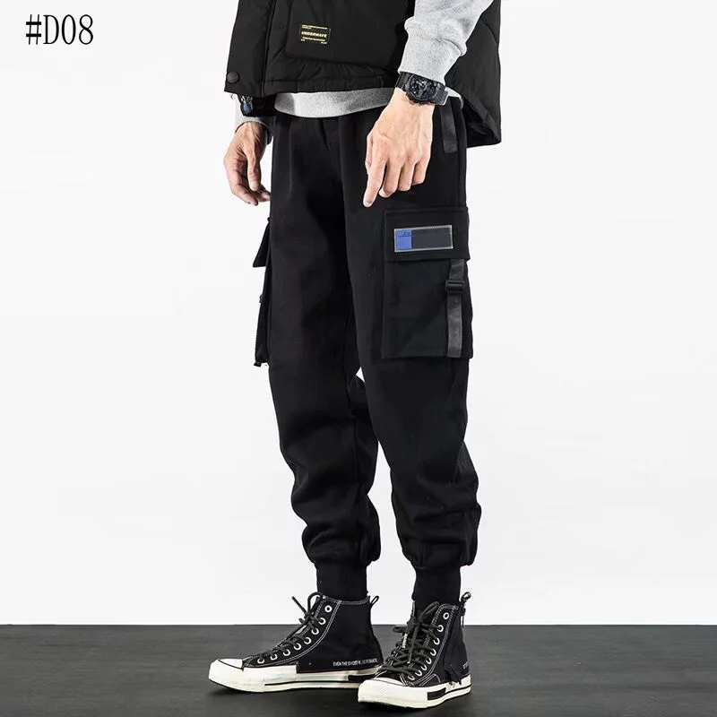 Streetwear Men's Multi Pockets Cargo Harem Pants Hip Hop Casual Male Track Pants Joggers Trousers Fashion Harajuku Men Pants mens harem joggers