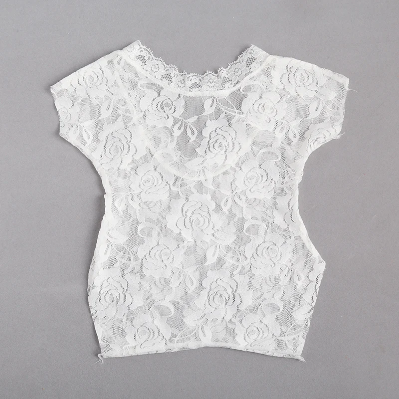 Summer Fullmoon Infant Baby Girls Bowknot Lace Romper Outfit Clothes Photo Prop