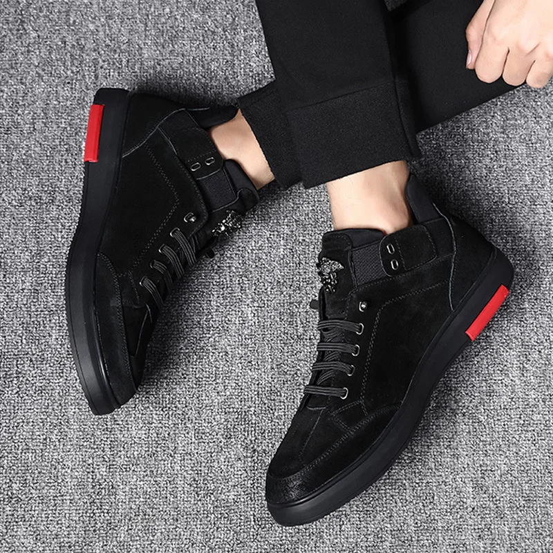 

MEN'S SHOES 2019 Spring Trendy Shoes England Extra High Sports Versatile Men Casual Leather Shoes MEN'S Flat Shoes