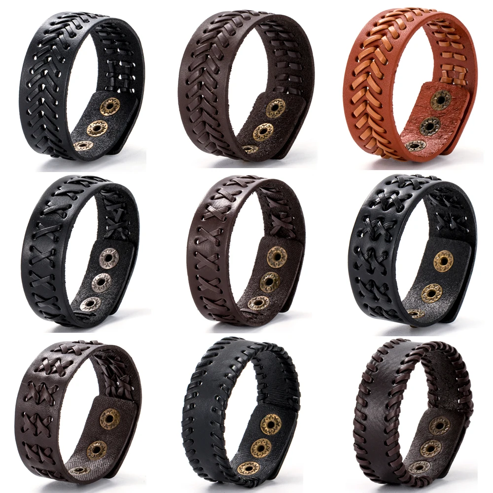 Bracelets Eif Dock Various Styles Braided Simple Leather For Men Wrap Bangle Party Gifts bracelet jewelry