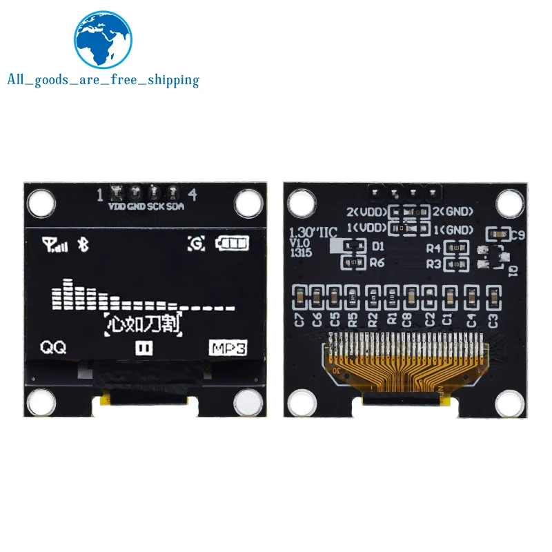 OLED Display Module 64x32 inter-integrated circuit I2C 0.49" écran pour Arduino Blanc 0.49 in environ 1.24 cm 