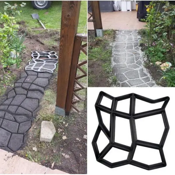 DIY камни бетон шаговый камень дорога плесень сад прогулки производитель наружные декоративные камни формы черный 43x42,5x4 см
