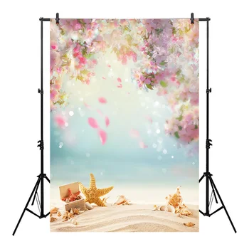 

Neoback Wedding Backdrop for Photography Bokeh Flower Background Sea Beach Shell Birthday Newborn Customized Backdrop for Studio