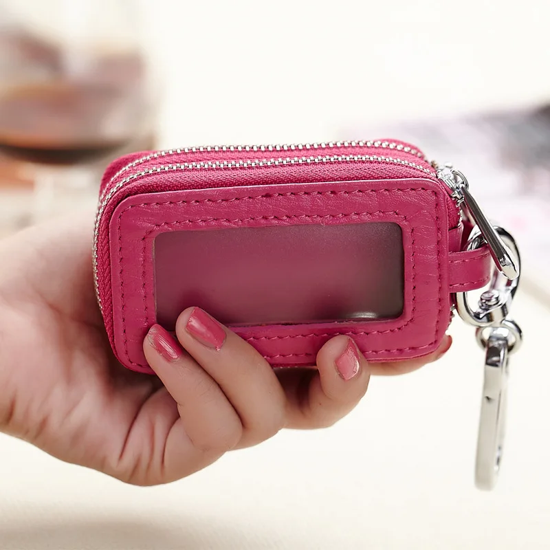 

Crocodile Pattern Key Genuine Leather Men Car Key Bag Customizable Double Layer Zipper Key Bag Fashion