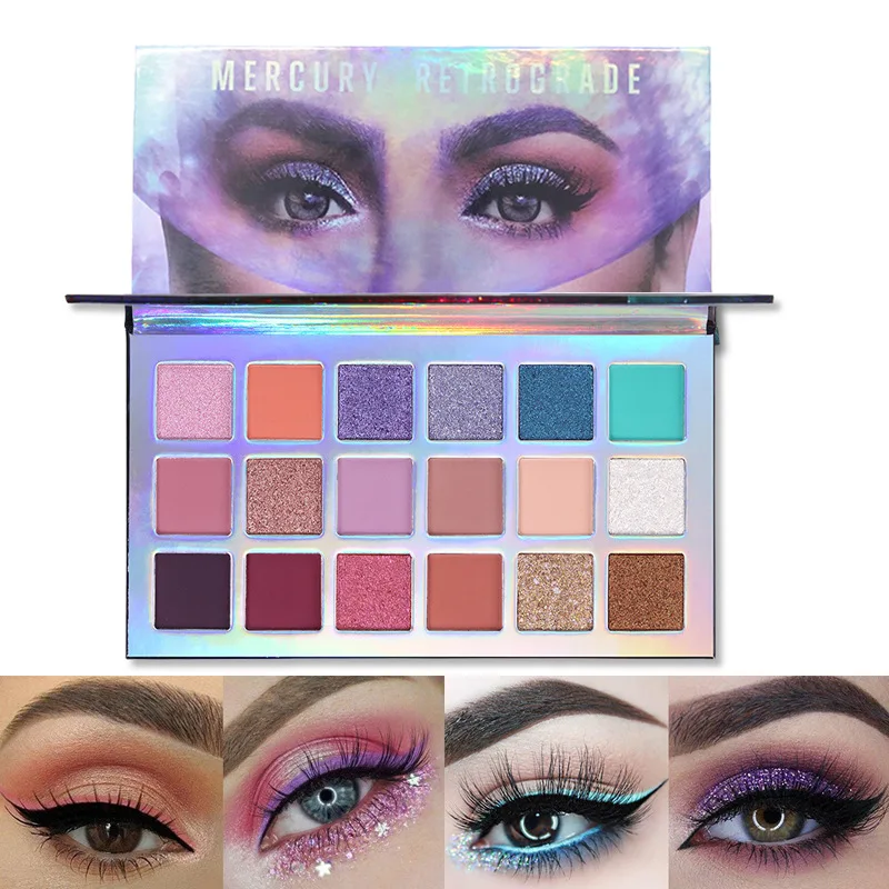 

18 Colors Matte Eyeshadow Palette Holographic Shiny Matte Glitter Pigment Eye Shadow Pallete Metallic Diamond Natural Eye Makeup