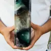 Natural Fluorite Obelisk Quartz Crystal Healing Reiki Wand Tower Point 5