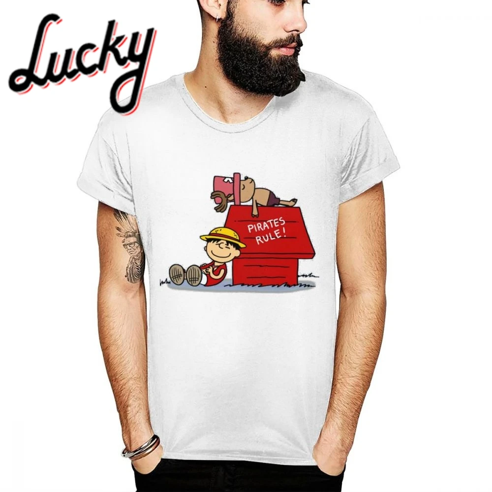 

Man's O-neck One Piece Snoopy T-shirt Casual For Men Cotton Top Tee Design For Unisex