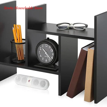 

Bookshelf Table/Storage Desktop Organizer Office Storage Rack Adjustable Wood Display Stand Shelf Rack Counter Top Bookcase