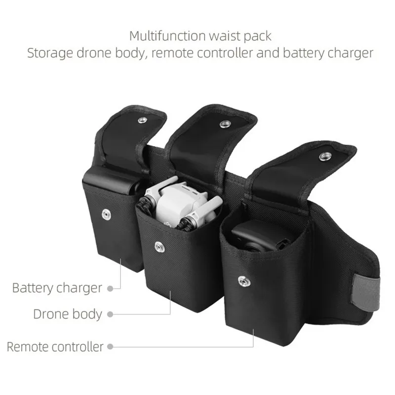 Buy Adjustable Strap Portable Waist Pack for DJI Mavic Mini Drone Remote Controller Battery Charger Protective Case Pack Storage Bag