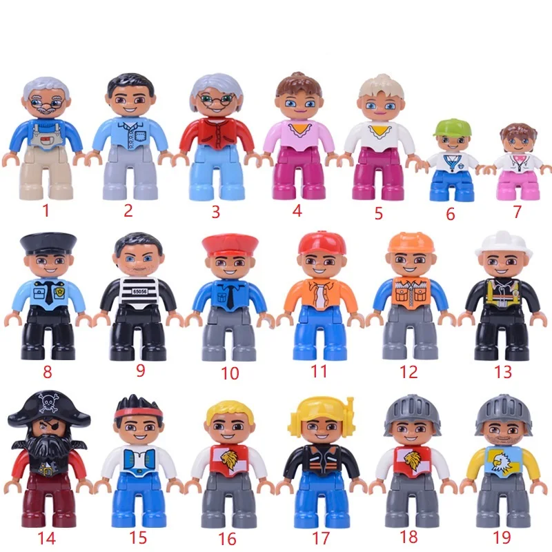 

Mini Figures Blocks Compatible DUPLOs Bricks DIY Building Blocks Action Figure Family Worker Police Toys Kids Christmas Gift