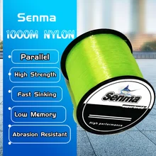 Senma 1000 м Горячая рок Морская рыбалка невидимая японская моноволоконная нейлоновая леска лидер все размеры 2-35 Фунтов Тест 7 цветов