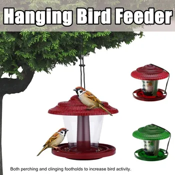 

Bird Feeders Small Waterproof Wild Bird Feeder Hanging Plastic for Garden Yard House Outdoor Hanging Decoration Pet Supplies