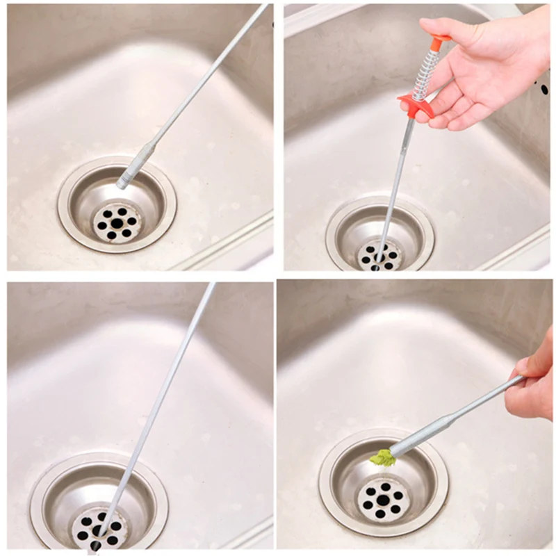 Kitchen Pipe Drain Clog Remover Clogged Dra Hair Remover Household Cleaning Pipe dredger Flexible Folding Tub Toilet Cleaner