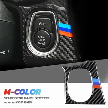 

For Bmw F30 F34 Interior Carbon Fiber Car Start Stop Engine Button Cover Sticker M Strips Trim Car Styling 3 Series Accessories
