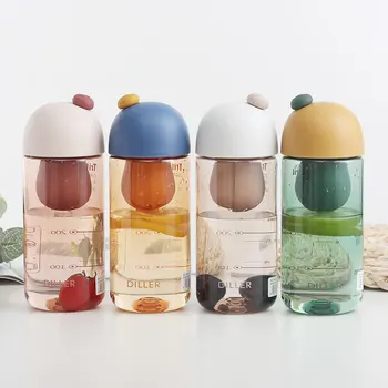 

Portable anti-fall plastic kettle transparent cup male and female students sports fitness cup bubble teapot 420ml