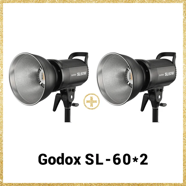 Godox-LEDビデオライト,SL-60Wルーメン,写真スタジオアクセサリー 