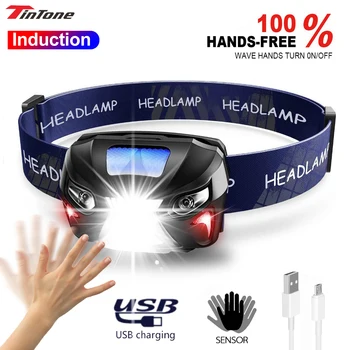 

10000LM Powerful Headlamp Rechargeable LED Headlight Body Motion Sensor Flashlight Camping Torch USB