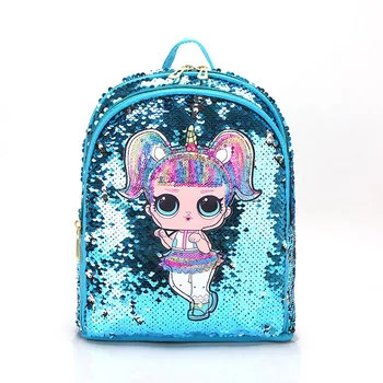 

Hot LOL Surprise Doll Children Sequins Tide Sequins Backpack Kaeaii LOL Small Fresh Cute Bag for Children Birthday Gift Supply