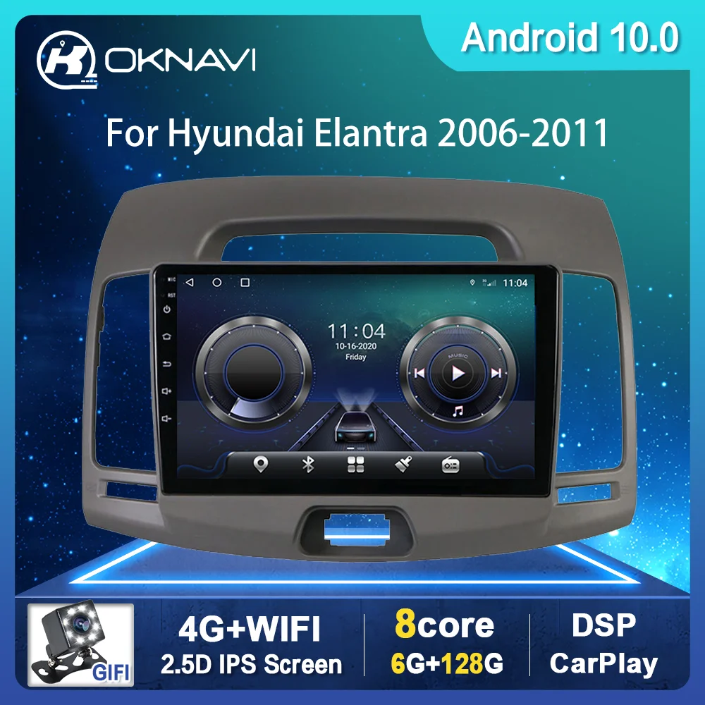 

Car Radio For Hyundai Elantra 2006-2011 2 Din DVD Android Multimedia Video Player Navigation GPS Support Carplay 8 Core 4G WIFI
