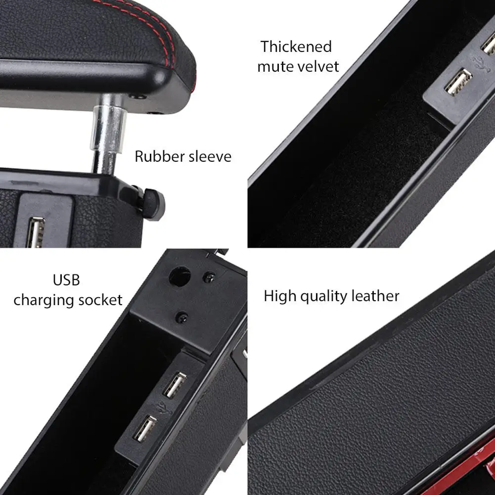 Автомобильный Регулируемый увеличительный подлокотник коробка центральный Лифт локоть поддержка с usb зарядным отверстием интерьер универсальный автомобиль Стайлинг Аксессуары