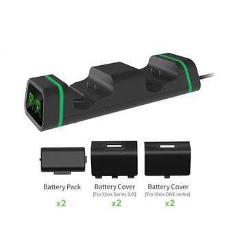 

Dual Wireless Controller Charger Charging Station with 1200MAh Battery Pack USB Cable For XBOX One X/S