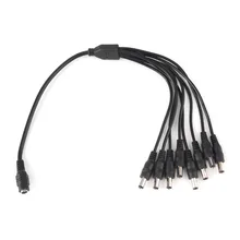 DC от 1 до 8 мощность сплиттер кабель Шнур для камеры видеонаблюдения 1 Женский до 8 мужчин