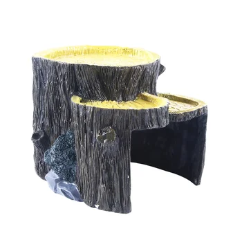 

1pc Simulation Mini Stump Fish Reptile Hiding Hole Resin Ornament Aquarium Terrarium Landscape Decoration