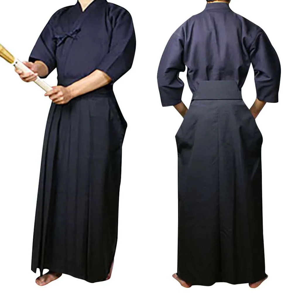 Японское мужское кимоно наряд Hakama костюм сакурая Aikido Judo Kendo Униформа