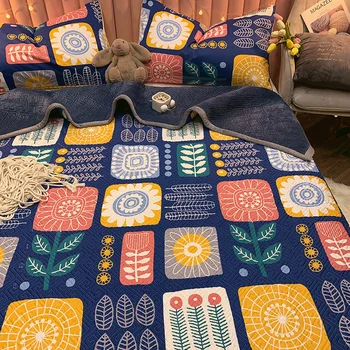 

Winter double layer thick blanket quilt warm flannel mattress bed coral pile bed single nap blanket