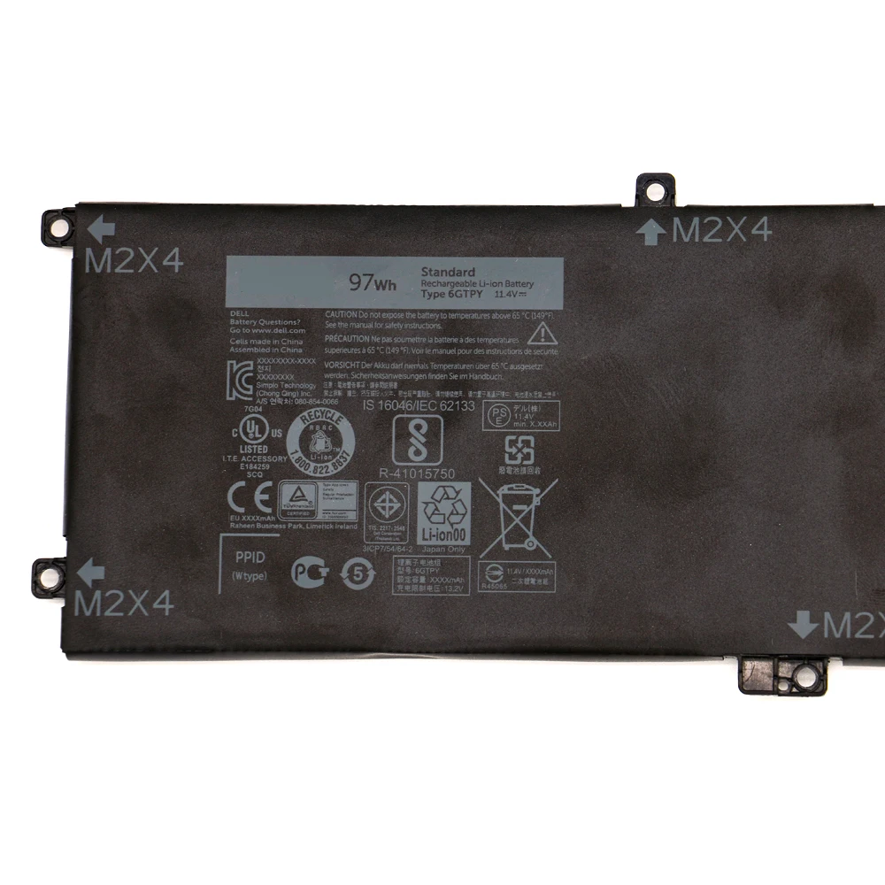 6GTPY Новый аккумулятор для ноутбука DELL Precision 5520 5530 XPS 15 9570 9560 Series Notebook 5XJ28 5D91C