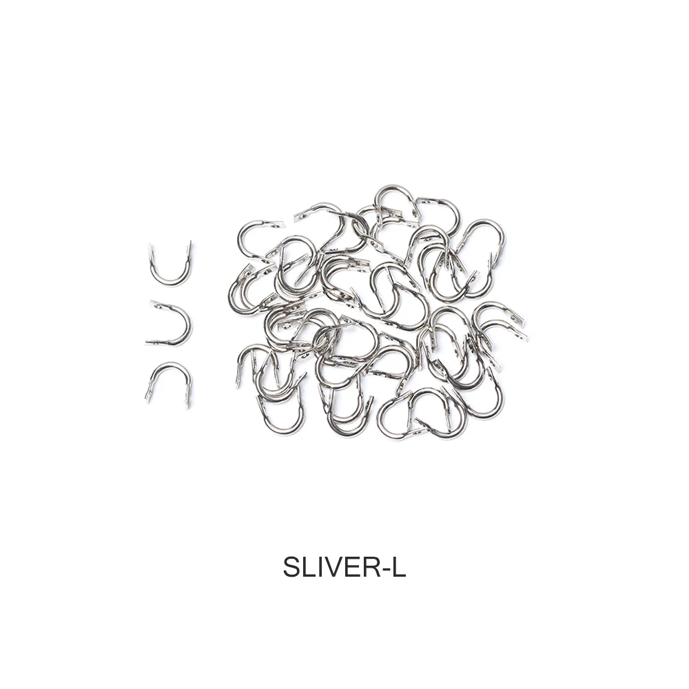 silver-L 50 шт./пакет Спиннер Сделай Сам приманки блесны Легкий Спин Clevises Spinner Легкий Спин латунь рыболовные аксессуары для приманки скобы рыболовные снасти - Цвет: silver-L