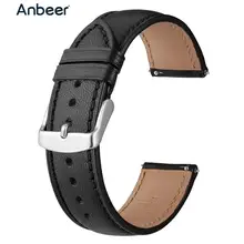Anbeer кожаный ремешок для часов 18 мм 20 мм 22 мм Италия Полный зерна Quick Release часы ремешок, Мужчины Женщины платье элегантный заменить мужчин t браслет
