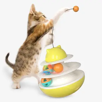 

Interactive Tumbler Cat Toys Funny Pet Shaking Leakage Food Container Cat Slow Leaking Food Ball Puppy IQ Improve Training Toys
