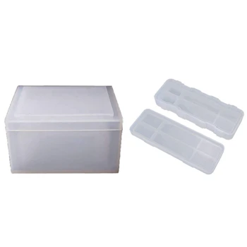 

2 Pcs Resin Casting Molds Pencil Holder Resin Silicone Molds & 1 Pcs Silicone Resin Molds Tissue Box Casting Molds