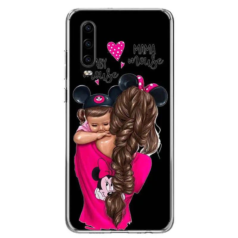 Mom and Baby Dad Cover Phone Case for Huawei P30 P20 Mate 30 20 10 Pro 5