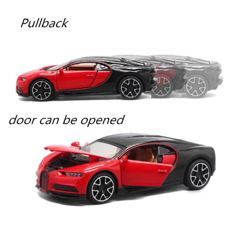 Коллекция 1:32 металлический сплав откатная модель Sportscar Bugatti Veyron 14 см литая модель игрушечного автомобиля дисплей для детей и взрослых - Цвет: Red