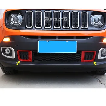 

For Jeep Renegade 2016 2017 2018 2019 2020 Car ABS Chrome License Plate Trim Racing Grid Grill Grille Hoods Panel Frame 2pcs