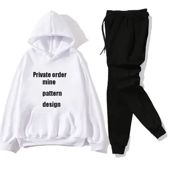 

cotton new hot sale two-piece fashion sportswear men's sportswear hoodie pullover men's clothing women's private cus