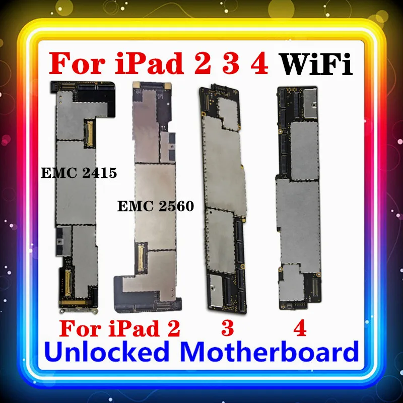 Для IPad 2 3 4 материнская плата WIFI версия A1395 A1416 A1458 Бесплатная очистка оригинальная