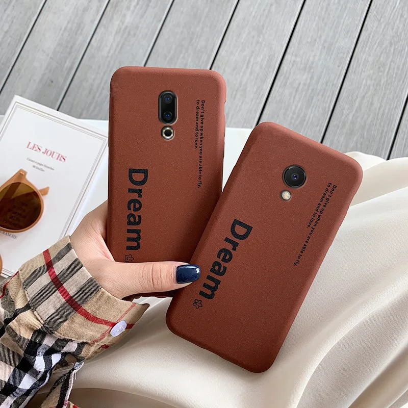 Матовый чехол grit с надписью для Meizu 16 16x16th plus m6s mx mx6 mx5 e3 e2 m3e m6 m5 m3 note m5s коричневый в