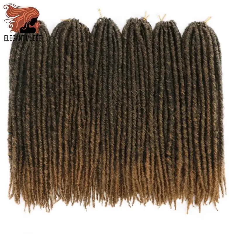 

ELEGANT MUSES 20inch Synthetic Faux Locs Soft Straight Crochet Braids Jumbo Dread Hairstyle Ombre Color Braiding Hair Extensions